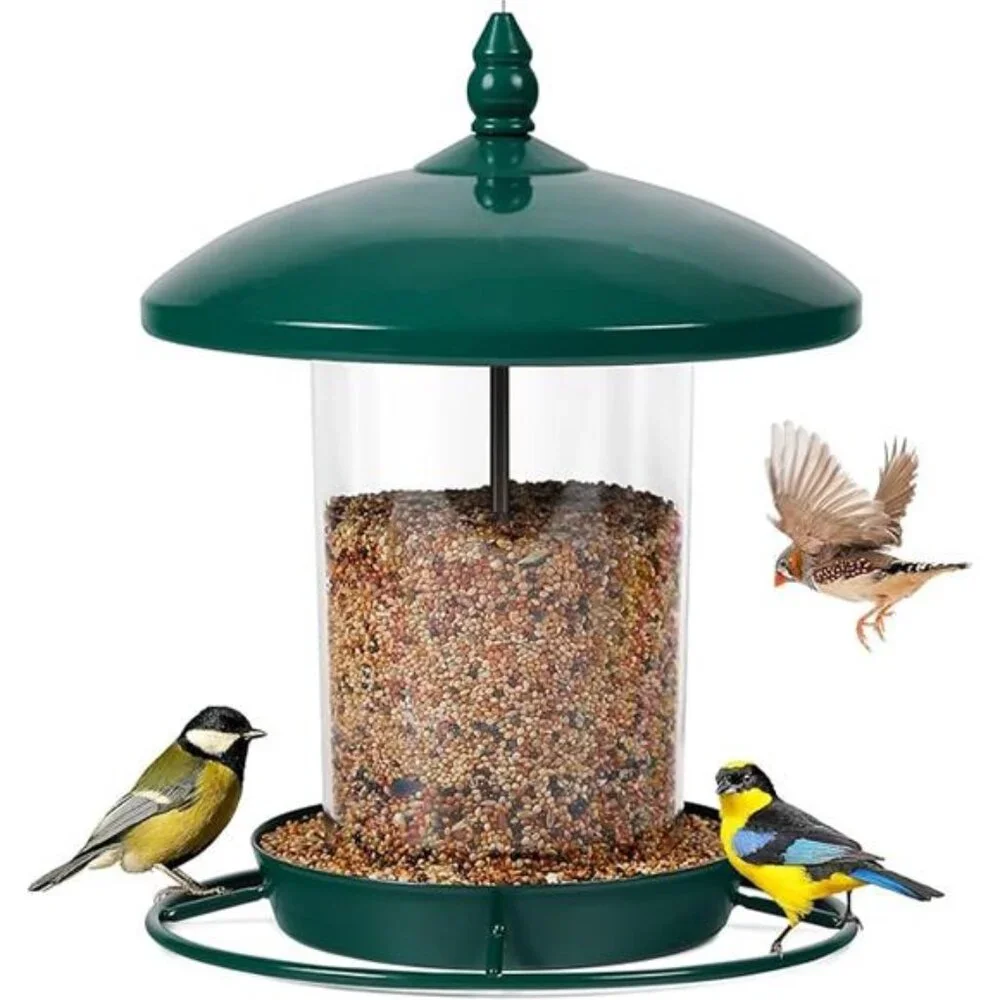 Metal Bird Feeder for Outdoors Hanging,3.0LB Seed Feeder,Easy to Fill